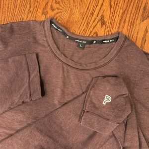 Public Rec Go To Long Sleeve Performance T Shirt Men's L Maroon Red Stretch